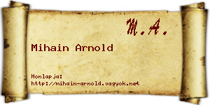 Mihain Arnold névjegykártya